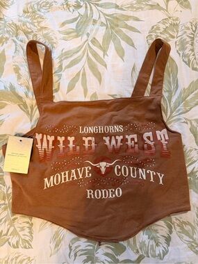 BNWT Forever 21 Rust Brown Graphic Crop Tank